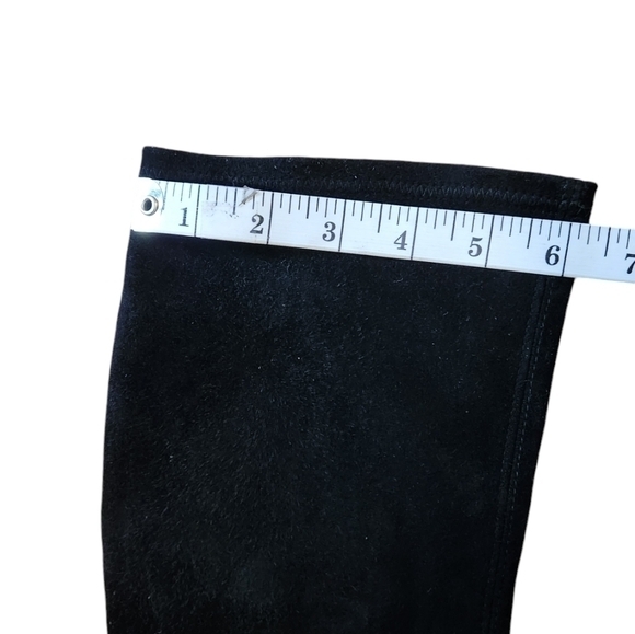 STUART WEITZMAN SUEDE KNEE HIGH POINTED TOE BOOTS BLACK 9.5 - Picture 6 of 10